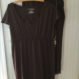 Nottibianche Pajamas Brown NWT Size Large Lace